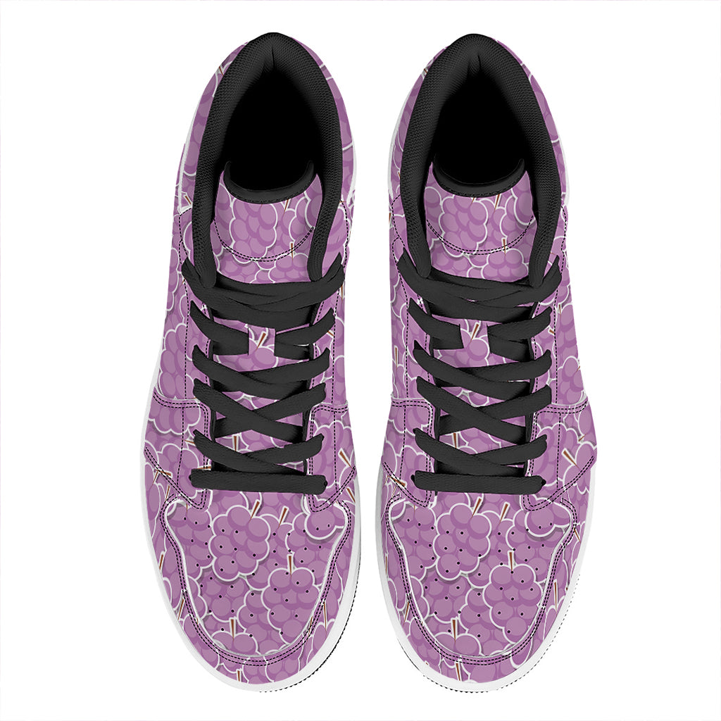 Cute Grape Pattern Print High Top Leather Sneakers