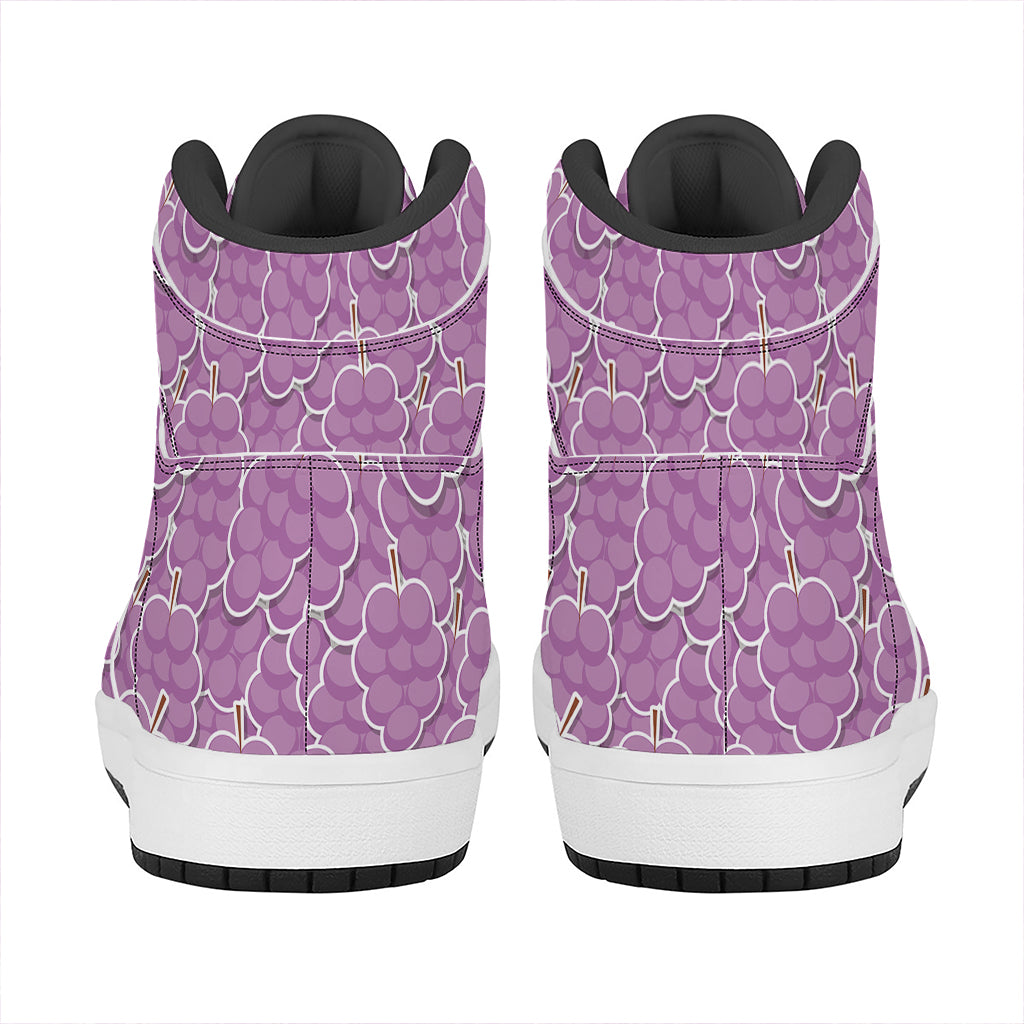 Cute Grape Pattern Print High Top Leather Sneakers