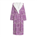 Cute Grape Pattern Print Hooded Bathrobe