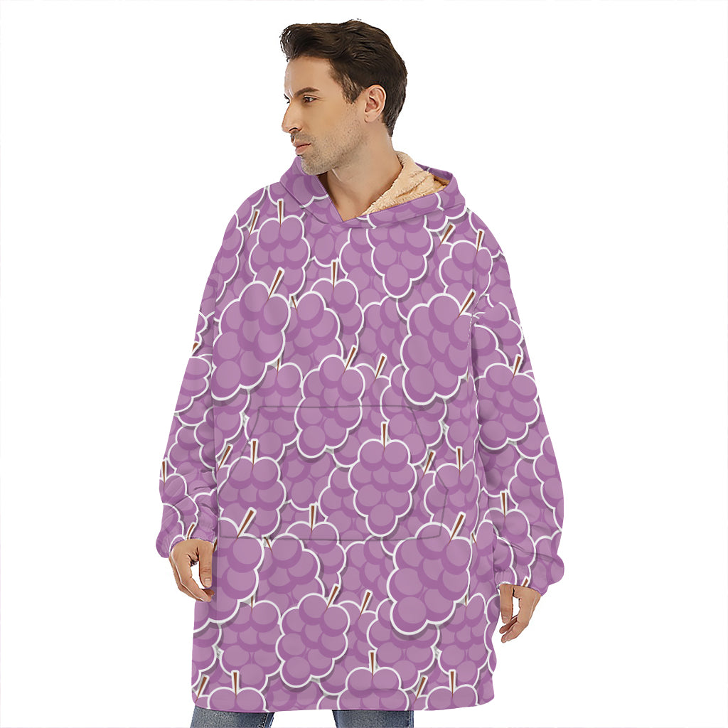Cute Grape Pattern Print Hoodie Blanket