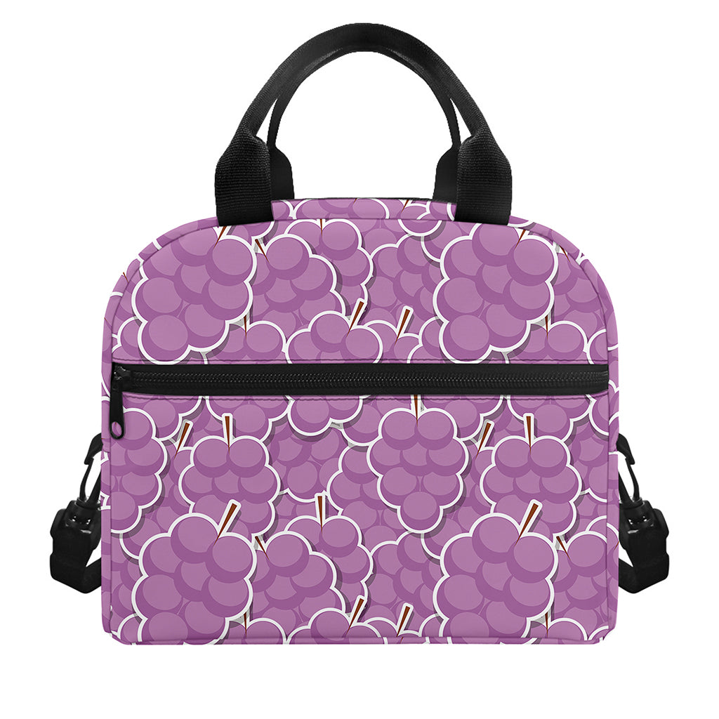 Cute Grape Pattern Print Insulated Lunch Bag