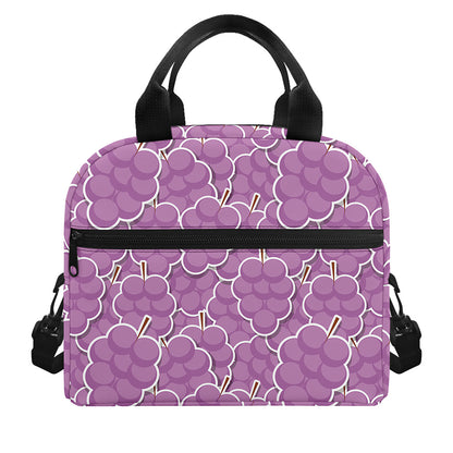 Cute Grape Pattern Print Insulated Lunch Bag