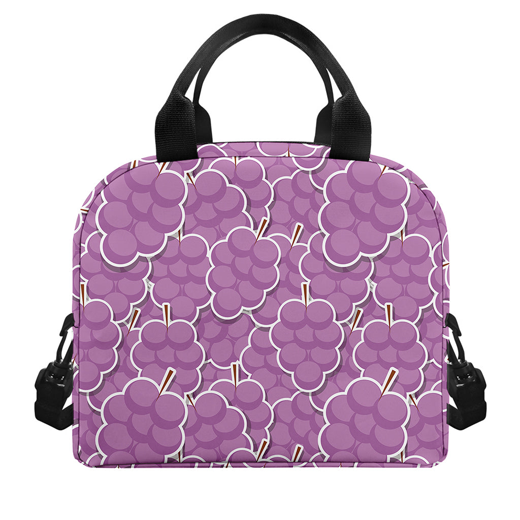 Cute Grape Pattern Print Insulated Lunch Bag
