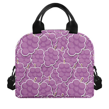 Cute Grape Pattern Print Insulated Lunch Bag