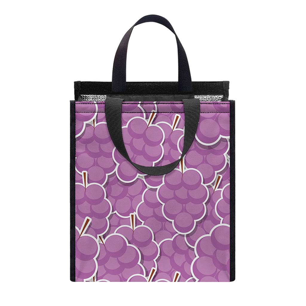 Cute Grape Pattern Print Insulated Lunch Tote