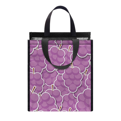 Cute Grape Pattern Print Insulated Lunch Tote
