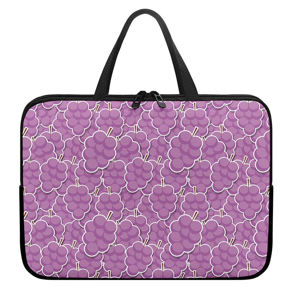 Cute Grape Pattern Print Laptop Sleeve With Handle