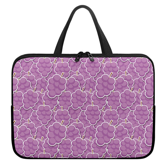 Cute Grape Pattern Print Laptop Sleeve With Handle