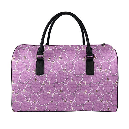 Cute Grape Pattern Print Leather Duffle Bag