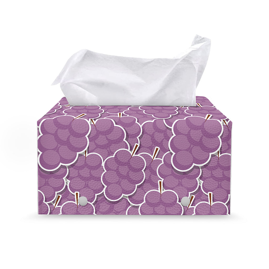 Cute Grape Pattern Print Leather Tissue Box Cover