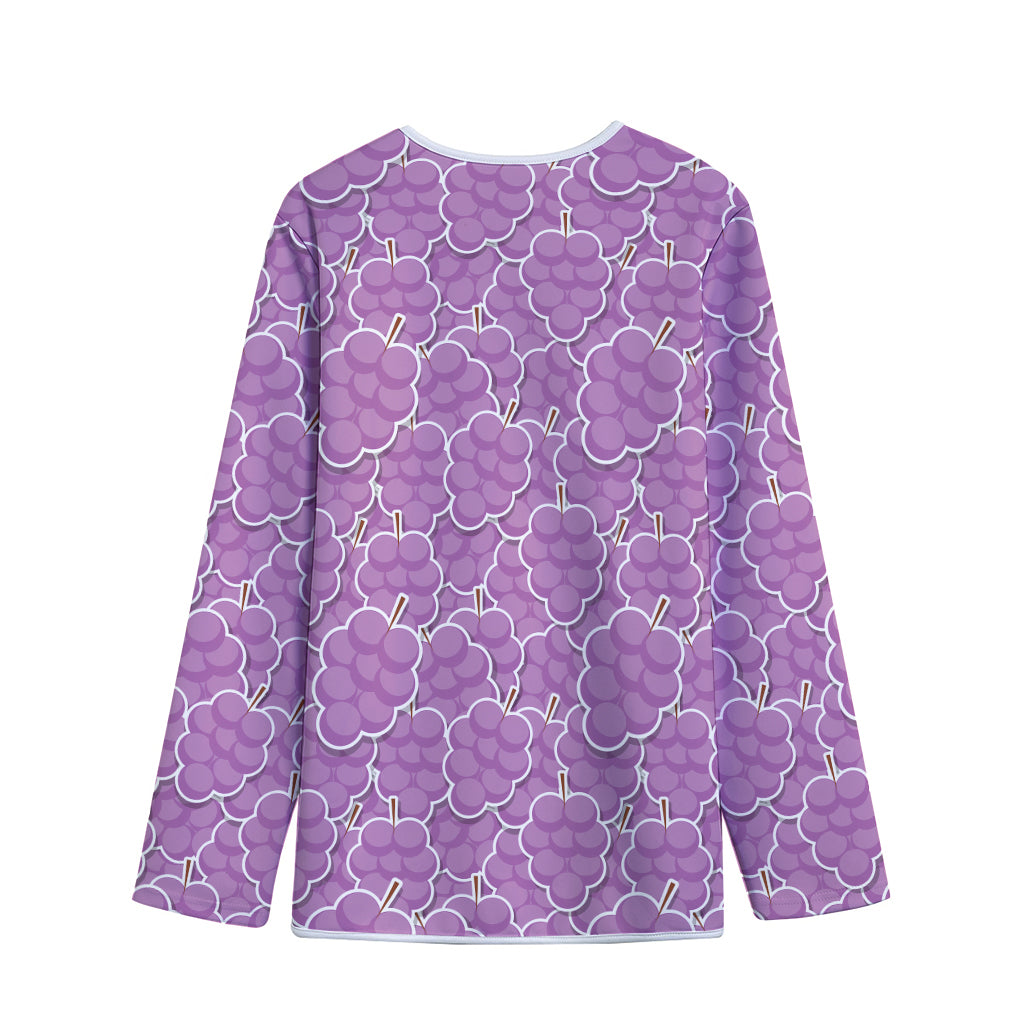 Cute Grape Pattern Print Long Sleeve Short Coat