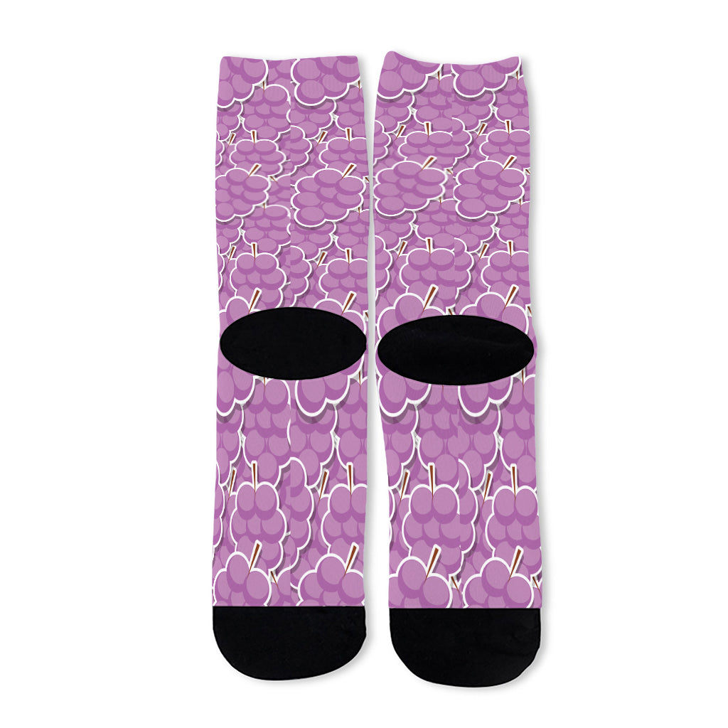 Cute Grape Pattern Print Long Socks