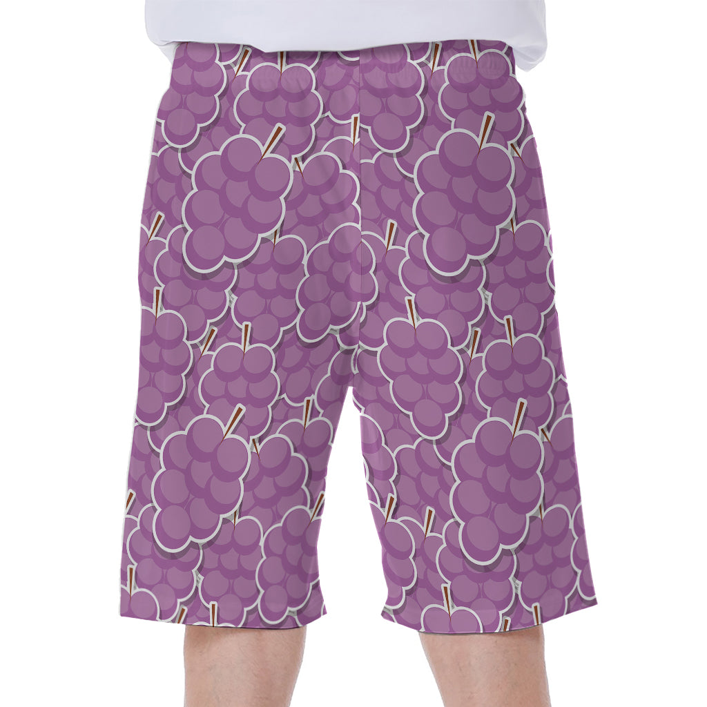 Cute Grape Pattern Print Men's Beach Shorts