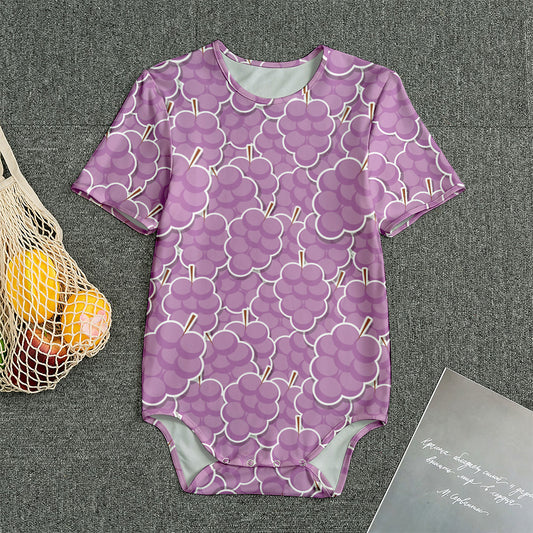 Cute Grape Pattern Print Men's Bodysuit