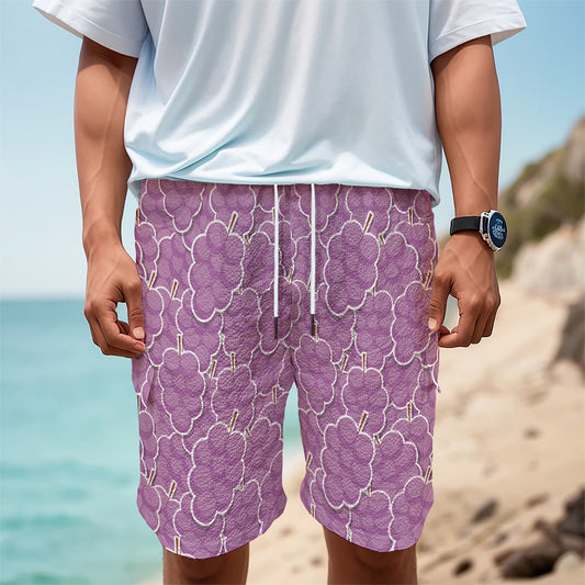 Cute Grape Pattern Print Men's Cargo Shorts