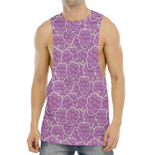 Cute Grape Pattern Print Men's Muscle Tank Top