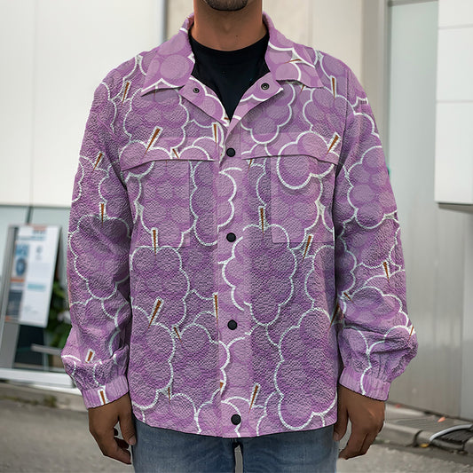 Cute Grape Pattern Print Men's Shirt Jacket