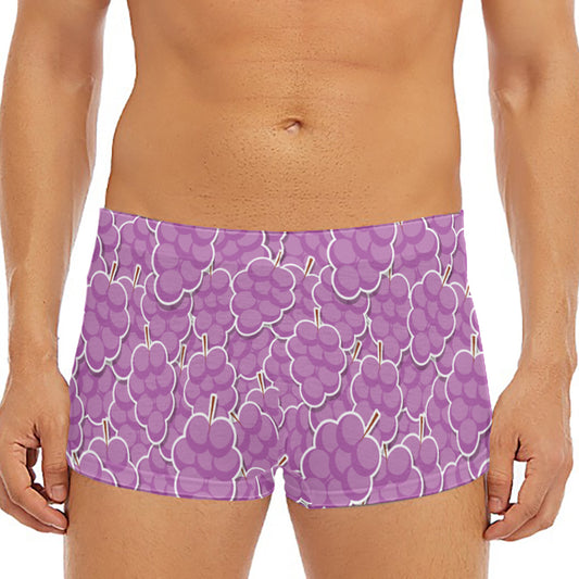 Cute Grape Pattern Print Men's Short Boxer Briefs