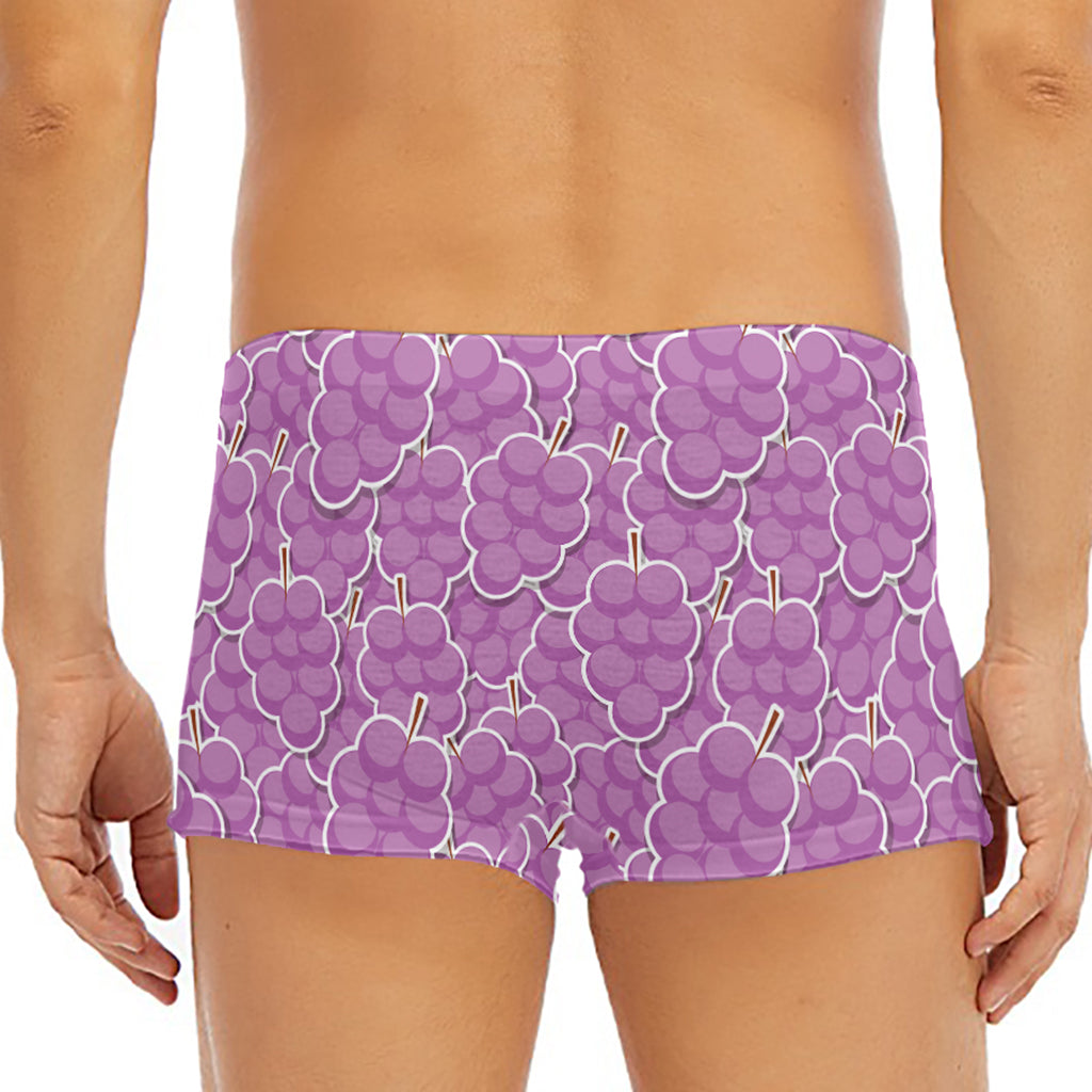 Cute Grape Pattern Print Men's Short Boxer Briefs