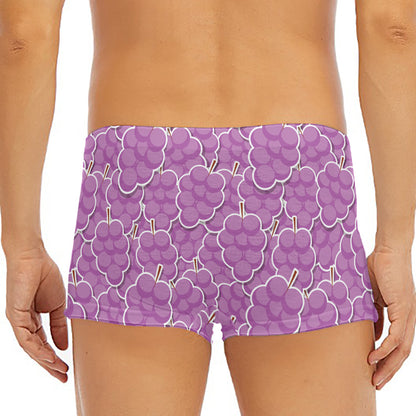 Cute Grape Pattern Print Men's Short Boxer Briefs