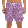 Cute Grape Pattern Print Men's Split Running Shorts