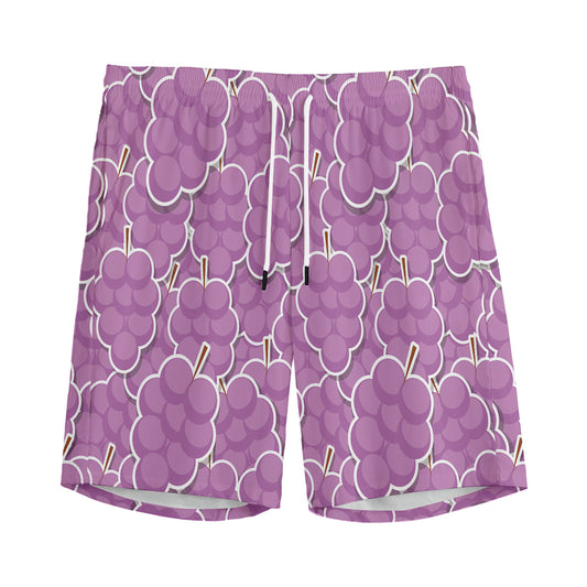 Cute Grape Pattern Print Men's Sports Shorts