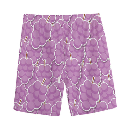Cute Grape Pattern Print Men's Sports Shorts