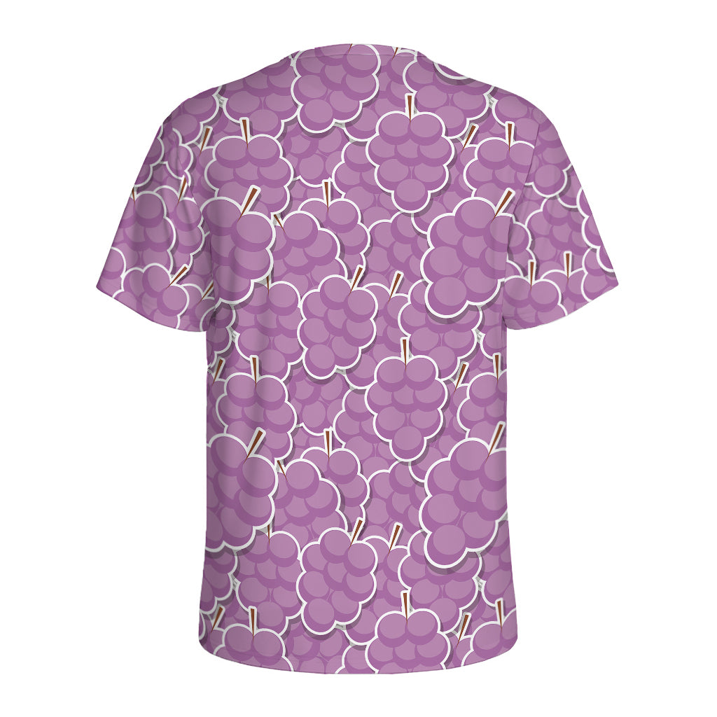 Cute Grape Pattern Print Men's Sports T-Shirt