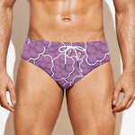 Cute Grape Pattern Print Men's Swim Briefs