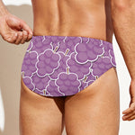 Cute Grape Pattern Print Men's Swim Briefs