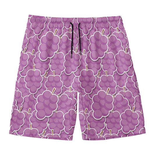 Cute Grape Pattern Print Men's Swim Trunks