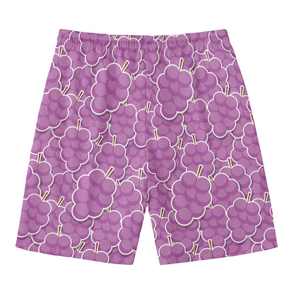 Cute Grape Pattern Print Men's Swim Trunks