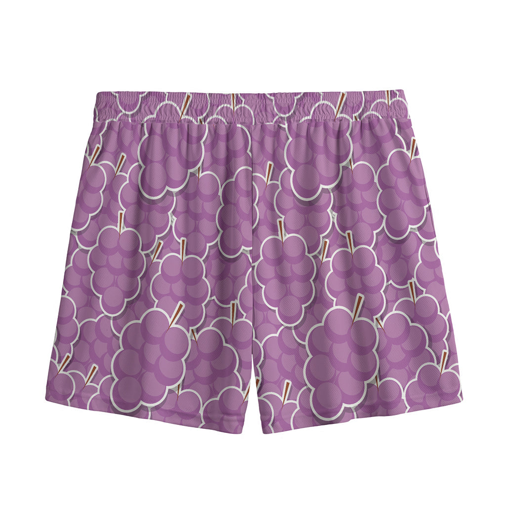 Cute Grape Pattern Print Mesh Shorts