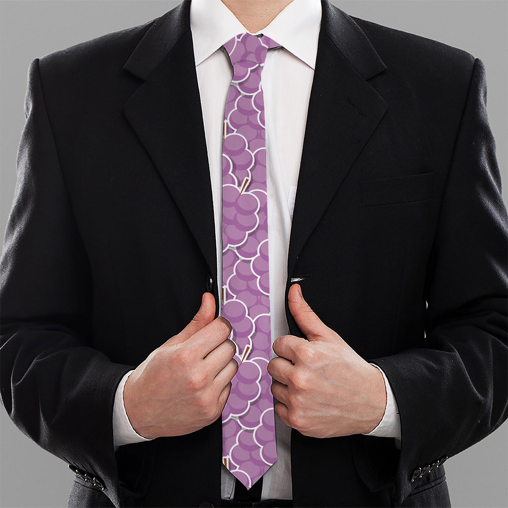 Cute Grape Pattern Print Necktie
