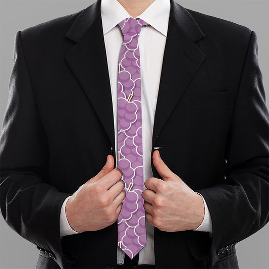 Cute Grape Pattern Print Necktie