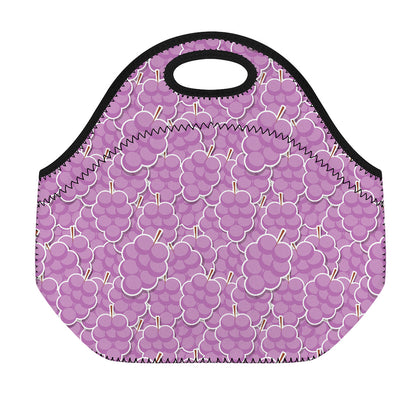 Cute Grape Pattern Print Neoprene Lunch Bag
