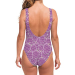 Cute Grape Pattern Print One Piece Swimsuit