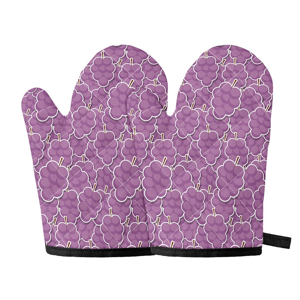 Cute Grape Pattern Print Oven Mitts