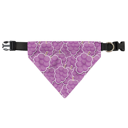Cute Grape Pattern Print Over The Collar Dog Bandana