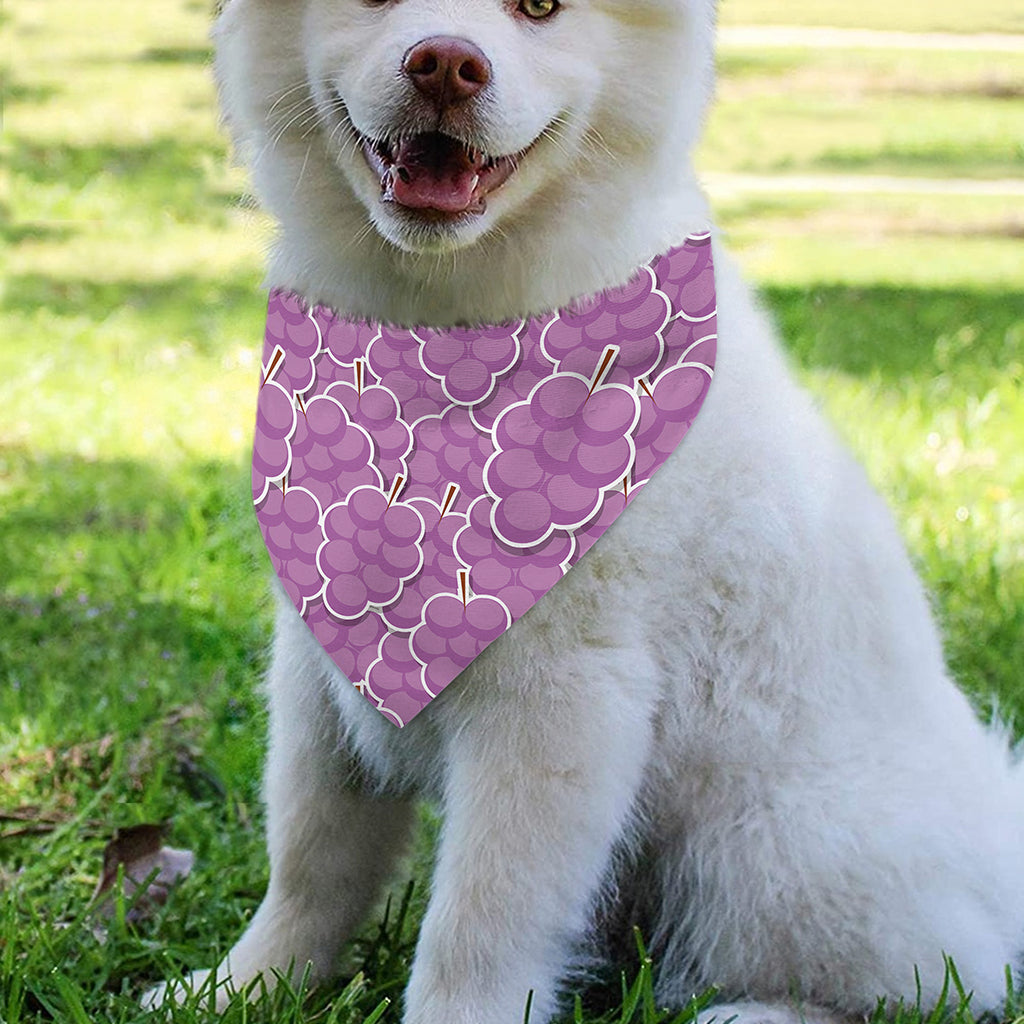 Cute Grape Pattern Print Over The Collar Dog Bandana