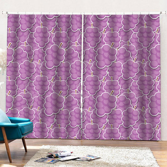 Cute Grape Pattern Print Pencil Pleat Curtains