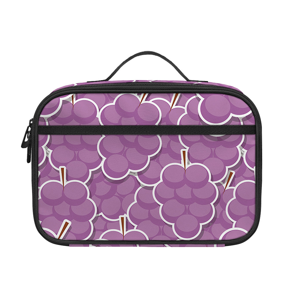 Cute Grape Pattern Print Portable Lunch Bag