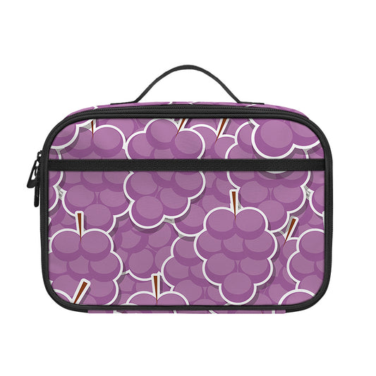 Cute Grape Pattern Print Portable Lunch Bag