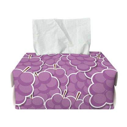 Cute Grape Pattern Print Rectangle Tissue Box Cover