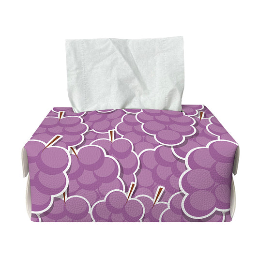 Cute Grape Pattern Print Rectangle Tissue Box Cover