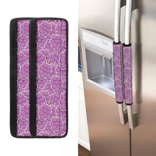 Cute Grape Pattern Print Refrigerator Handle Covers