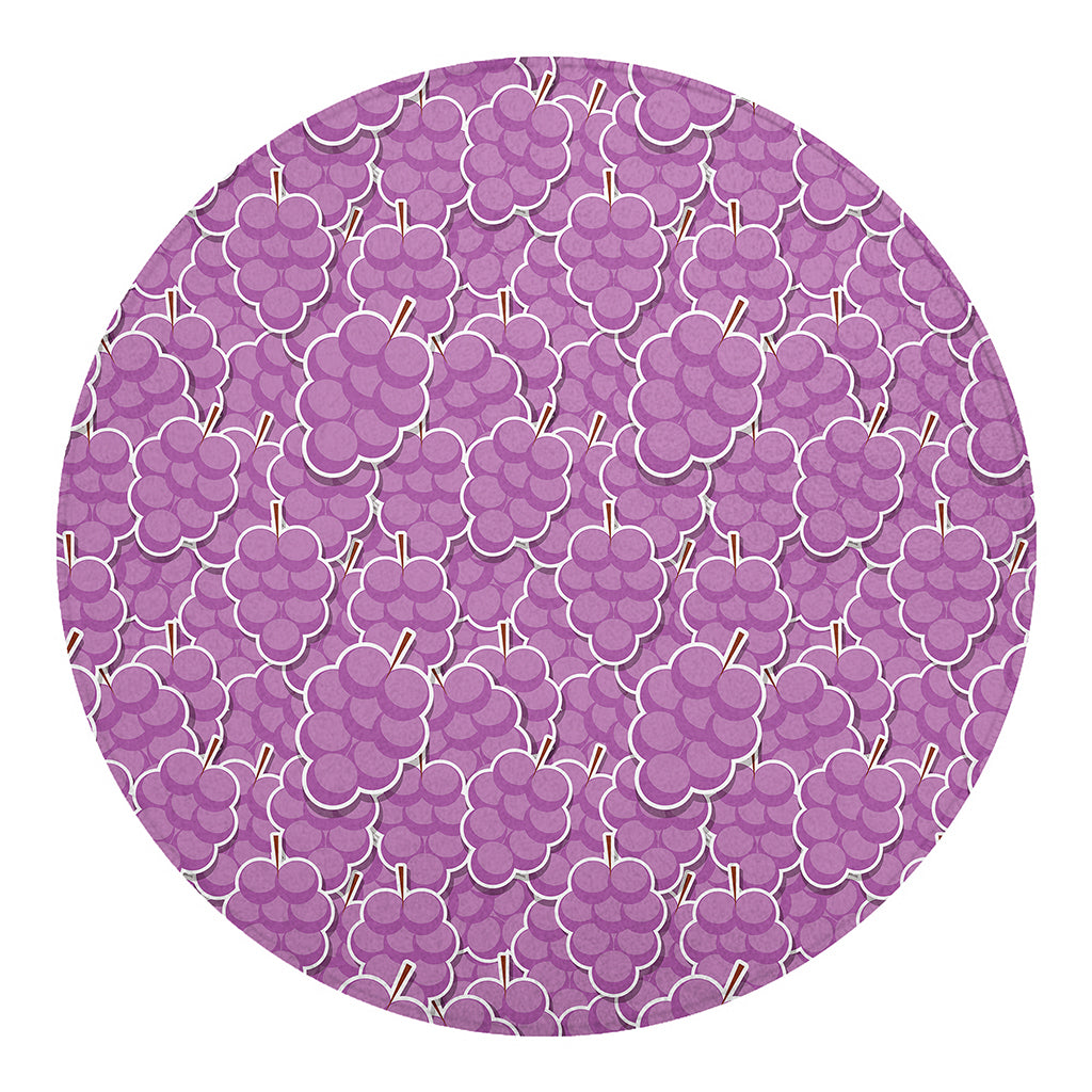 Cute Grape Pattern Print Round Blanket