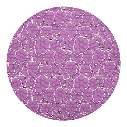 Cute Grape Pattern Print Round Blanket