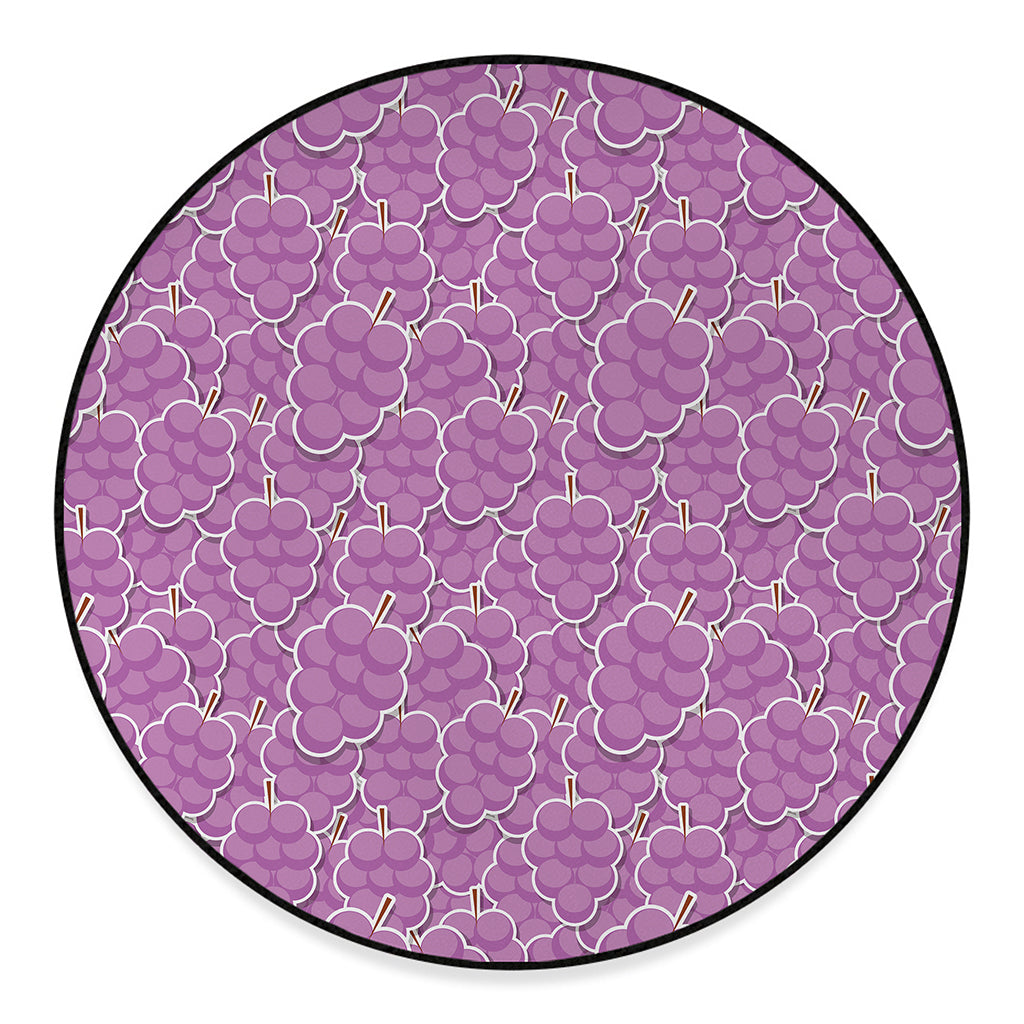 Cute Grape Pattern Print Round Floor Mat