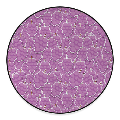 Cute Grape Pattern Print Round Floor Mat